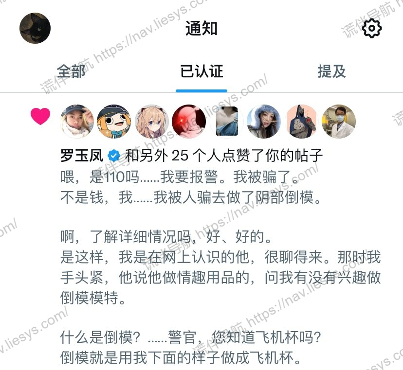 推特幻想文学:《我被骗子做成了飞机杯》 谨防倒模诈骗