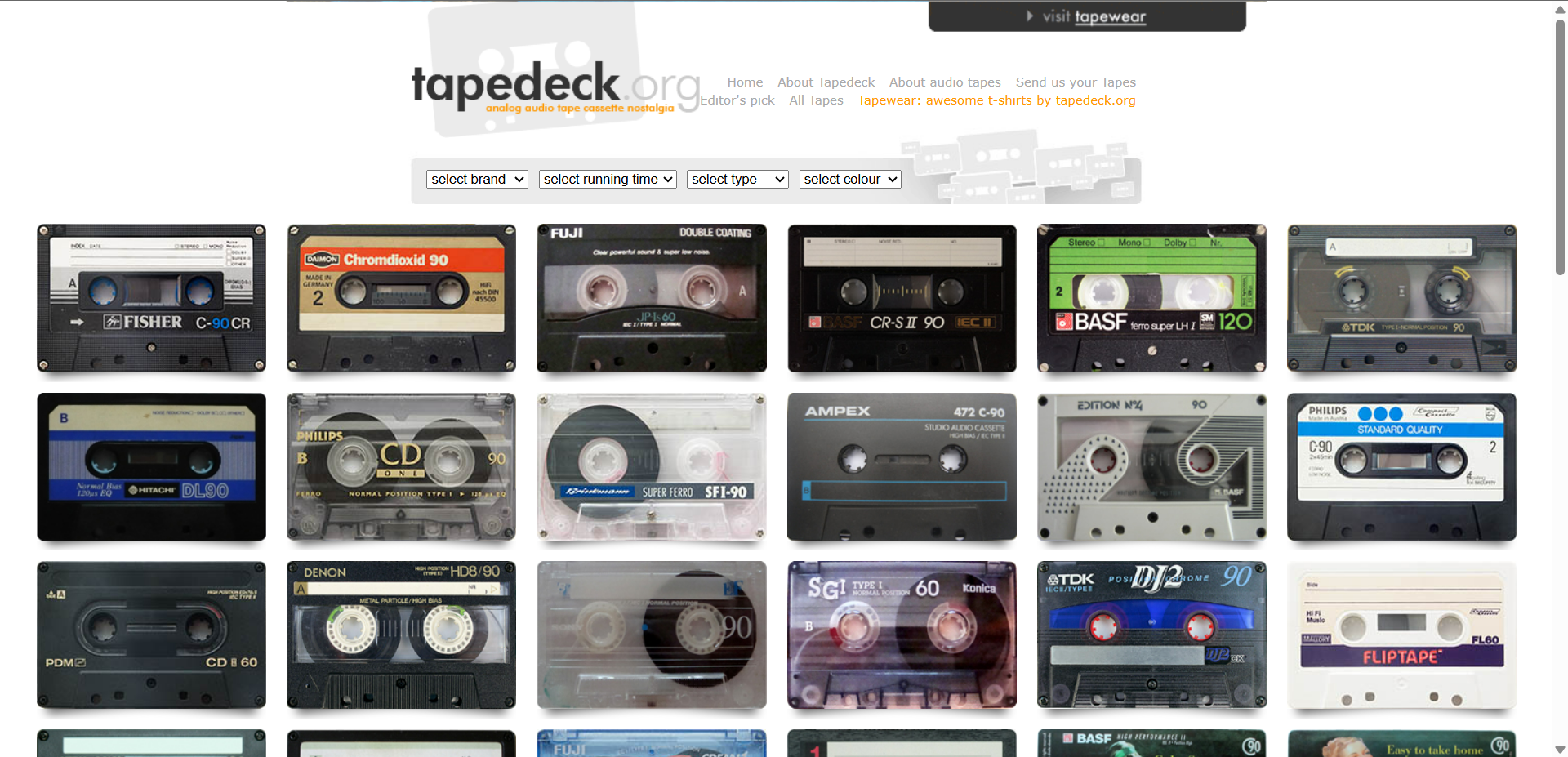 Tapedeck 一个展现60-90年代磁带设计变化 磁带博物馆