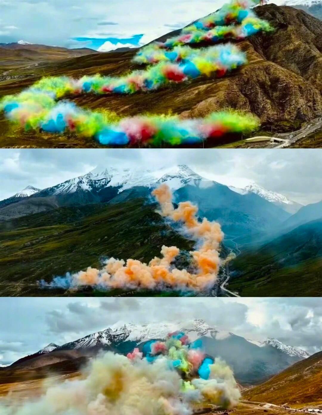 始祖鸟与艺术家蔡国强合作艺术烟花项目《升龙》炸山引争议